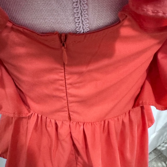 Entro Orange Ruffled Peplum Blouse. Size Small - Picture 5 of 12